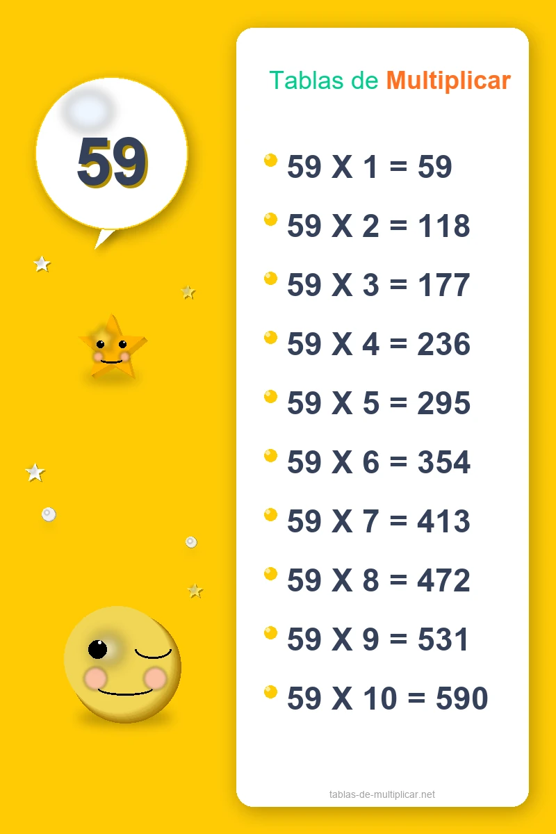 Ficha de la tabla del 59 para imprimir