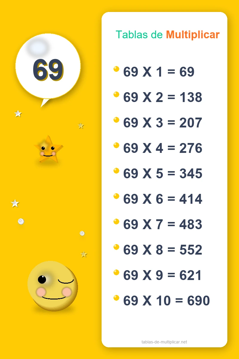 Ficha de la tabla del 69 para imprimir