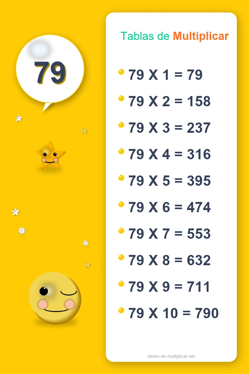 Ficha de la tabla del 79 para imprimir