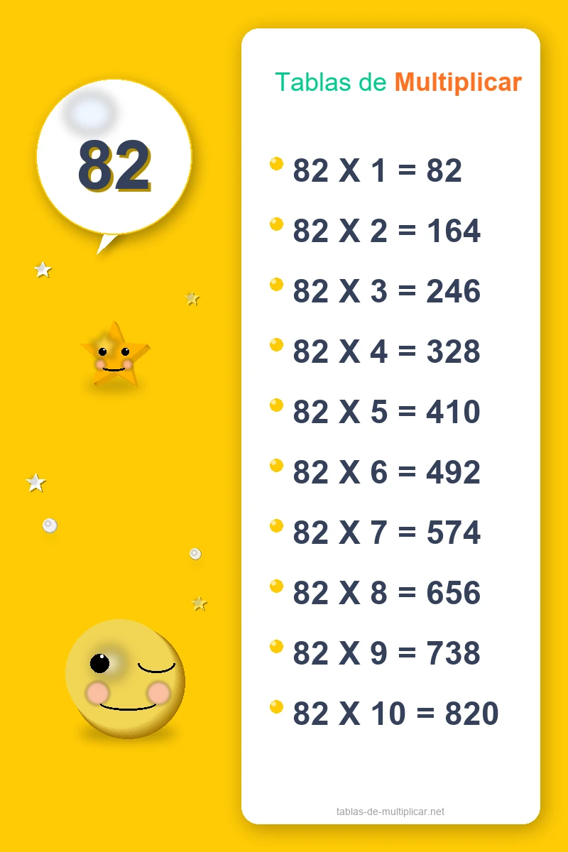 Ficha de la tabla del 82 para imprimir